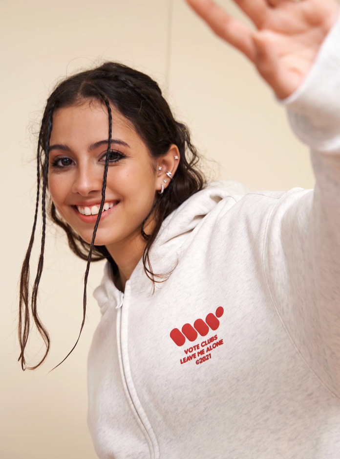 VOTE Preppy Style Zipper Hoodie