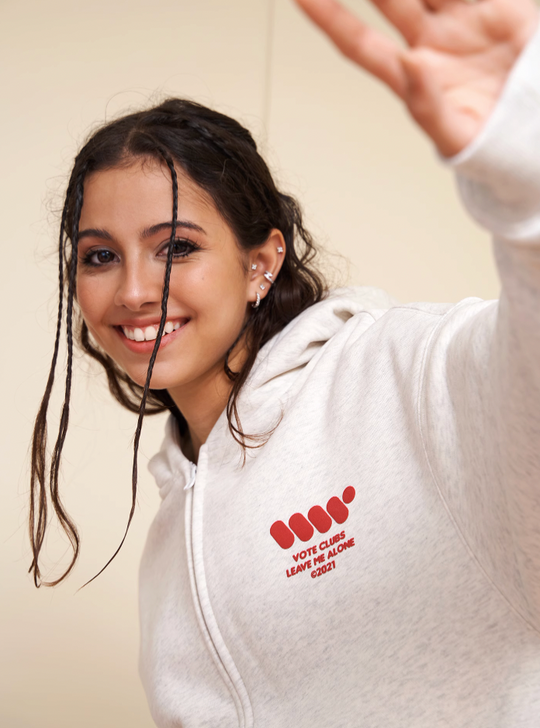 VOTE Preppy Style Zipper Hoodie