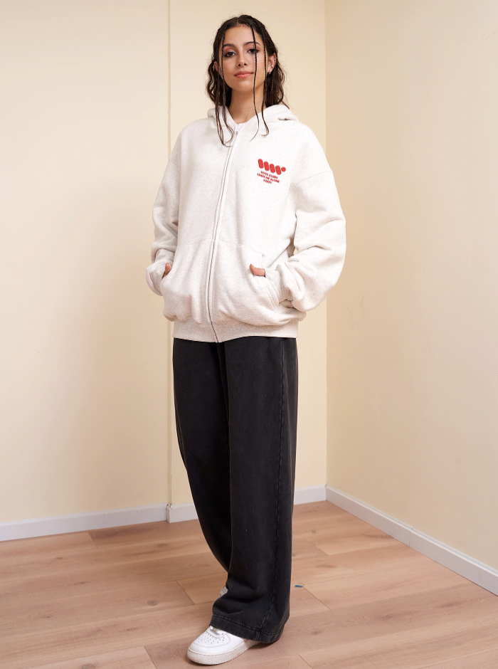 VOTE Preppy Style Zipper Hoodie