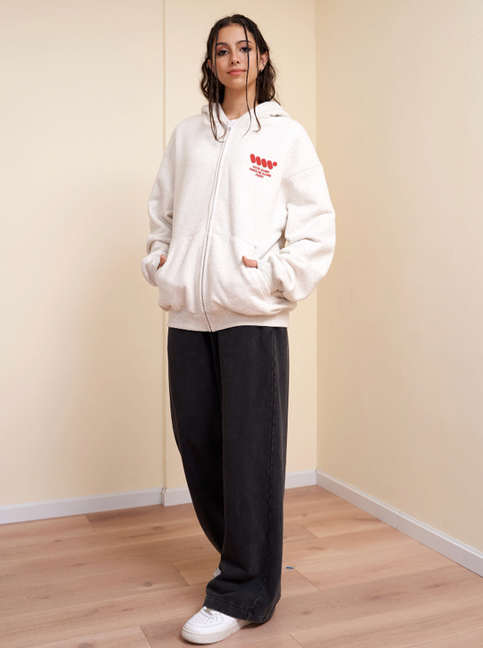 VOTE Preppy Style Zipper Hoodie