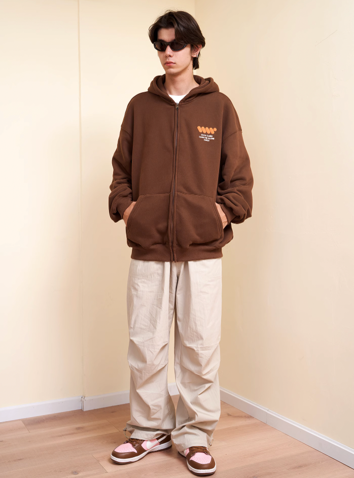 VOTE Preppy Style Zipper Hoodie