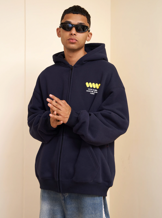 VOTE Preppy Style Zipper Hoodie