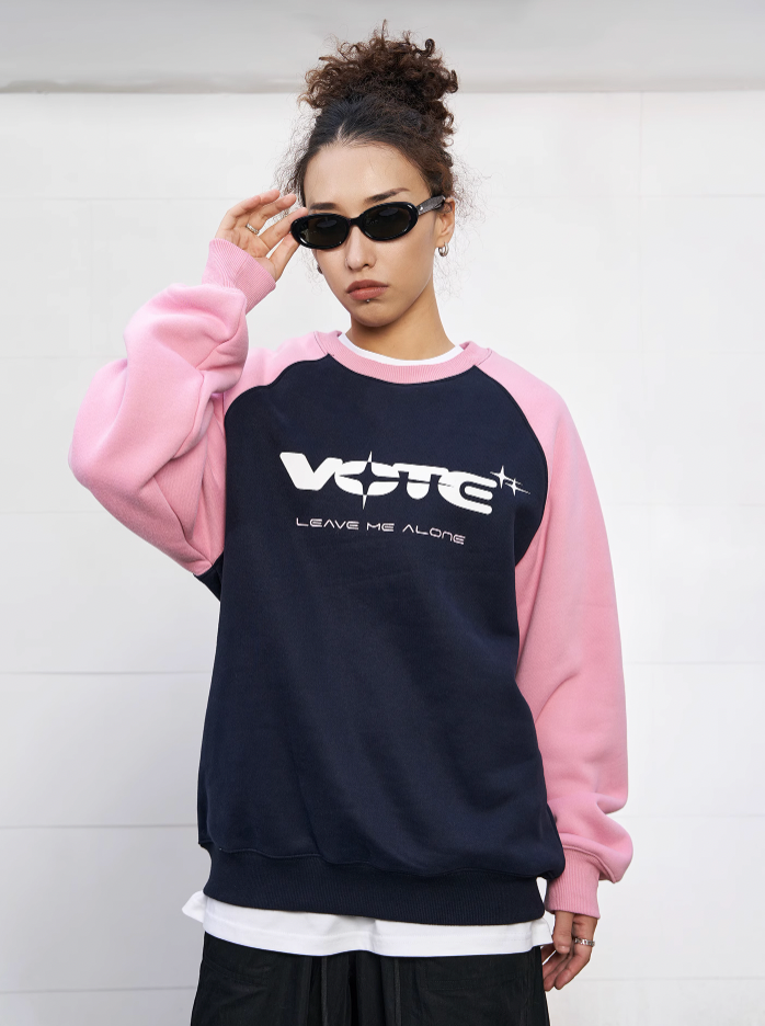 VOTE Star Logo & Contrast Color Sweatshirt