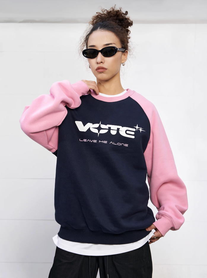 VOTE Star Logo & Contrast Color Sweatshirt