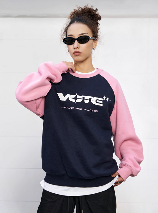 VOTE Star Logo & Contrast Color Sweatshirt