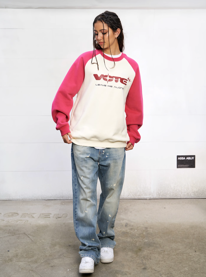 VOTE Star Logo & Contrast Color Sweatshirt