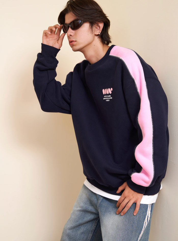 VOTE VVVVOTE Color Blocked Striped Sweatshirt