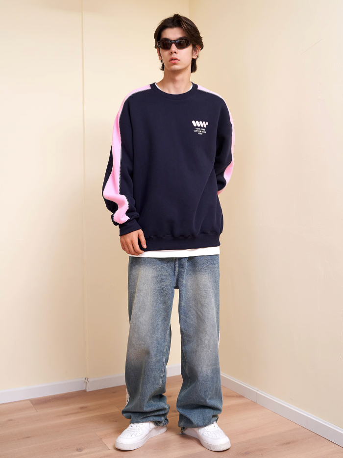 VOTE VVVVOTE Color Blocked Striped Sweatshirt