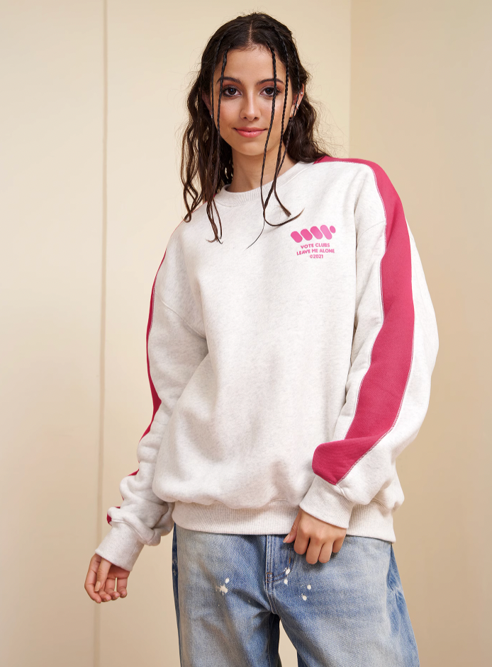 VOTE VVVVOTE Color Blocked Striped Sweatshirt