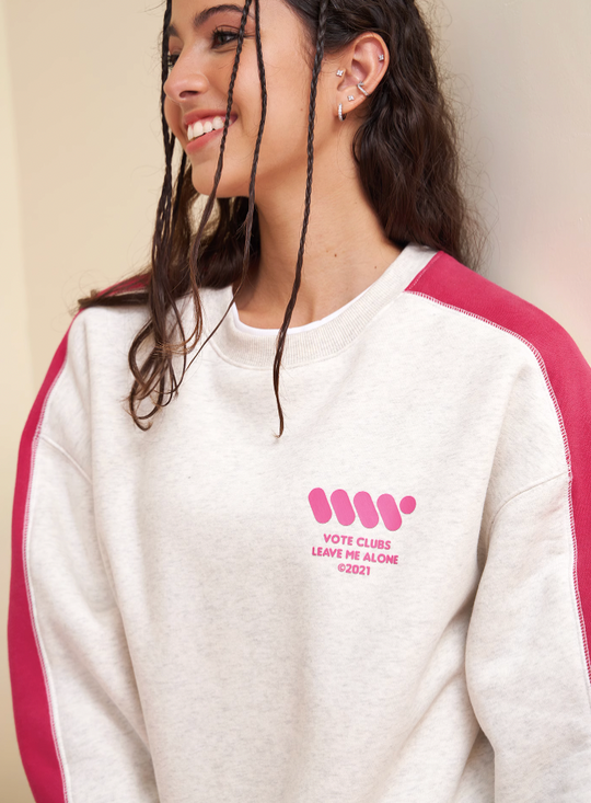 VOTE VVVVOTE Color Blocked Striped Sweatshirt