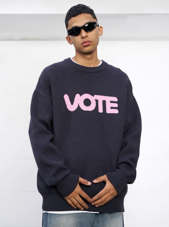 VOTE Color Clashing Knit Sweater