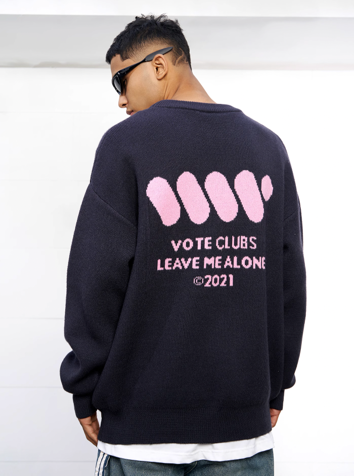 VOTE Color Clashing Knit Sweater