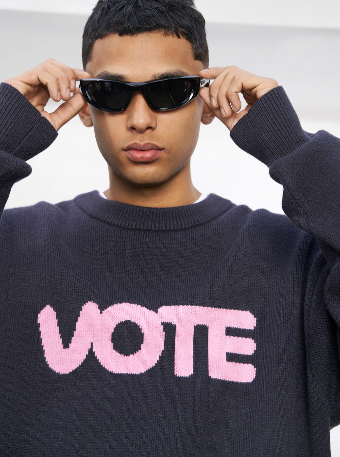 VOTE Color Clashing Knit Sweater
