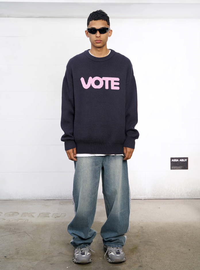 VOTE Color Clashing Knit Sweater