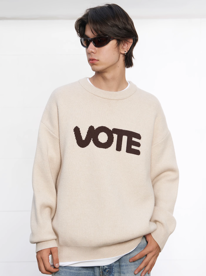VOTE Color Clashing Knit Sweater