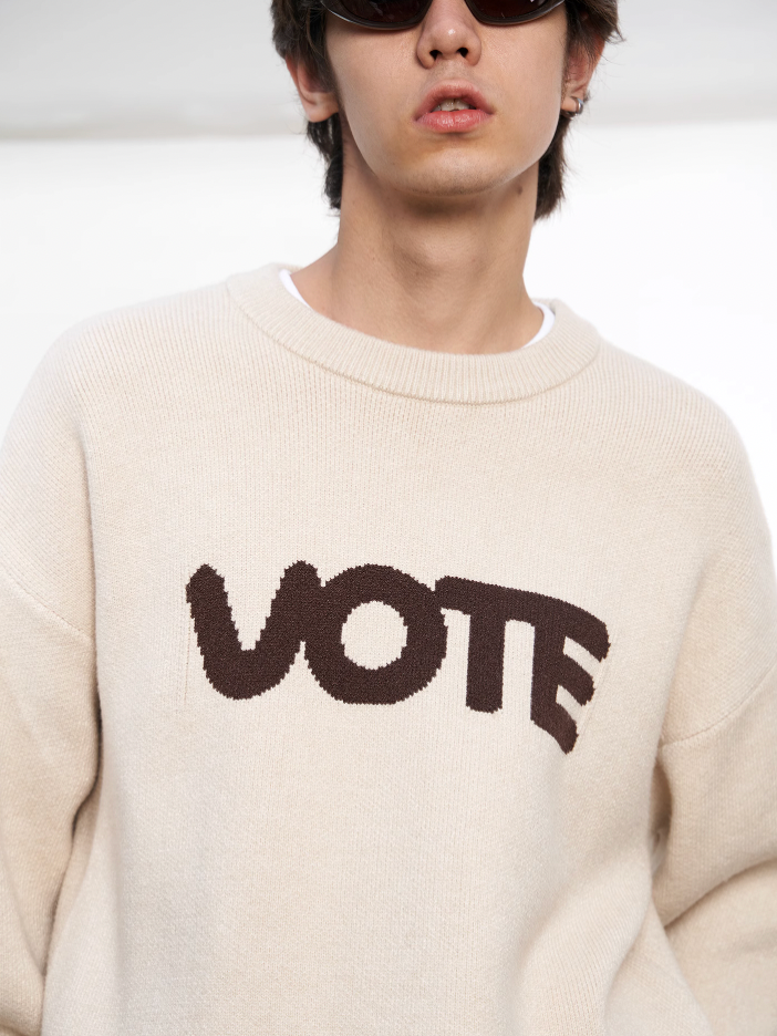 VOTE Color Clashing Knit Sweater