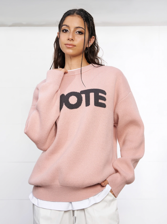 VOTE Color Clashing Knit Sweater