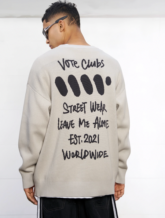 VOTE VVVVOTE Hand Painted Knit Sweater