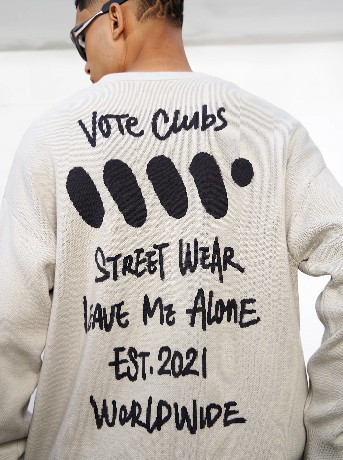 VOTE VVVVOTE Hand Painted Knit Sweater