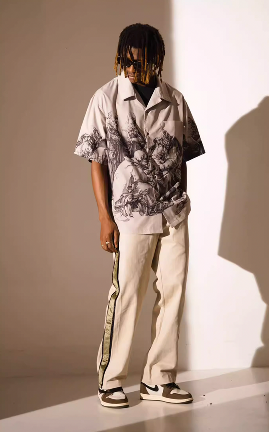 EMPTY REFERENCE Saint Son Print Short Sleeve Shirt