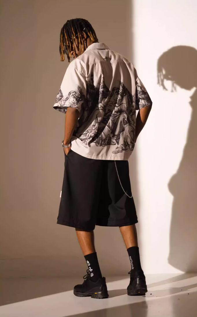 EMPTY REFERENCE Saint Son Print Short Sleeve Shirt