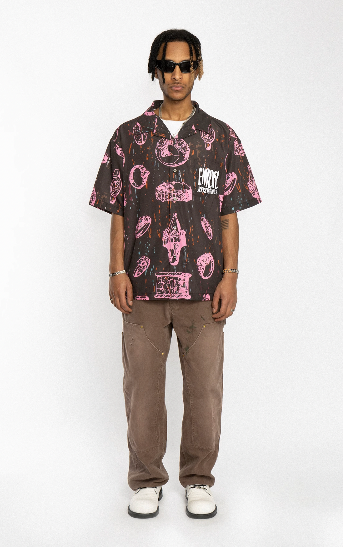 EMPTY REFERENCE Jewelry Full Printed Short Sleeve Shirt