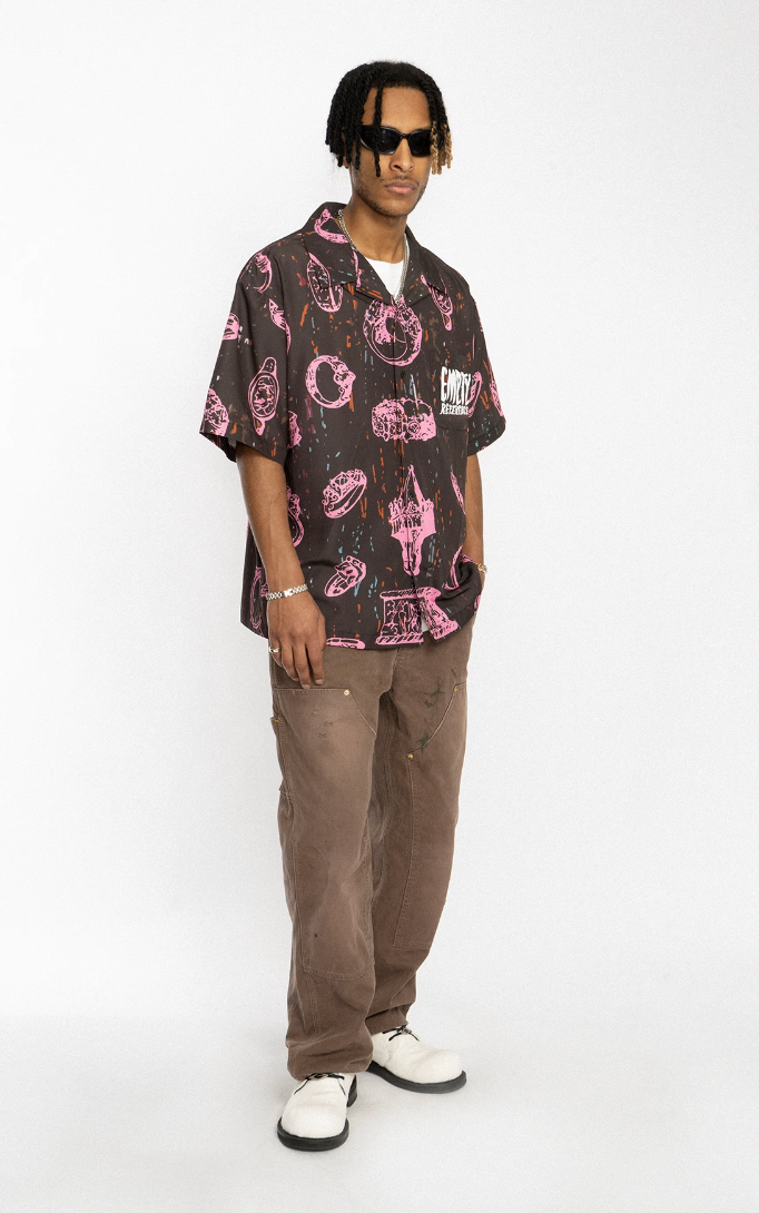 EMPTY REFERENCE Jewelry Full Printed Short Sleeve Shirt