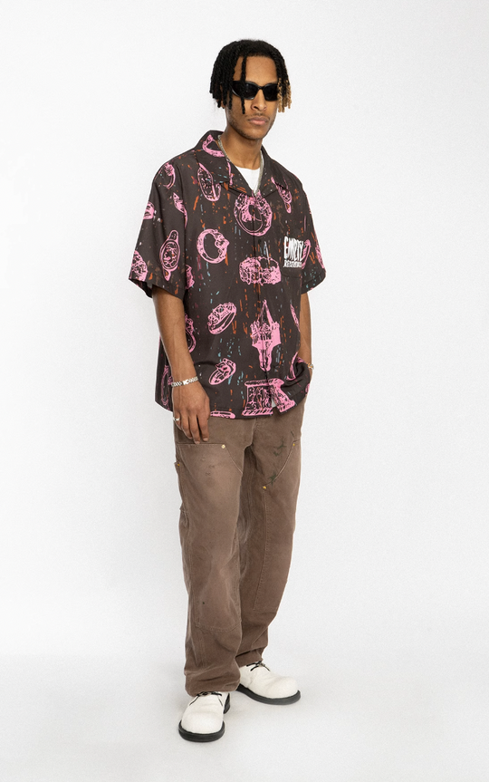 EMPTY REFERENCE Jewelry Full Printed Short Sleeve Shirt