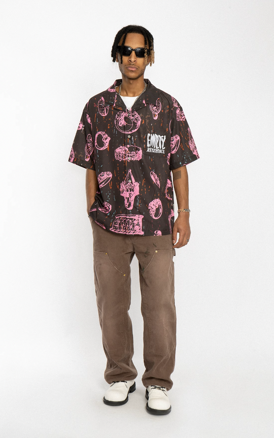 EMPTY REFERENCE Jewelry Full Printed Short Sleeve Shirt