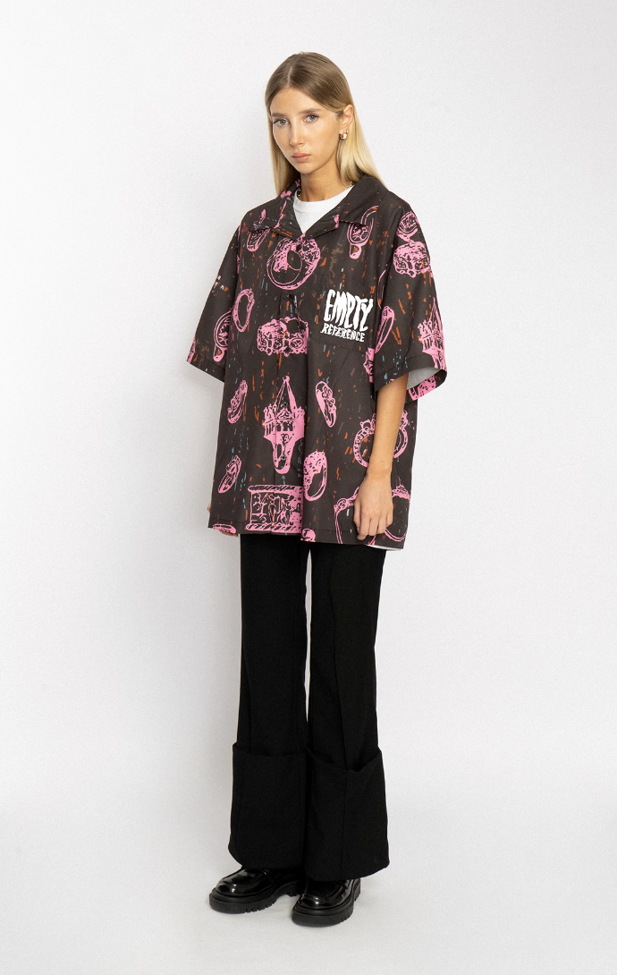 EMPTY REFERENCE Jewelry Full Printed Short Sleeve Shirt
