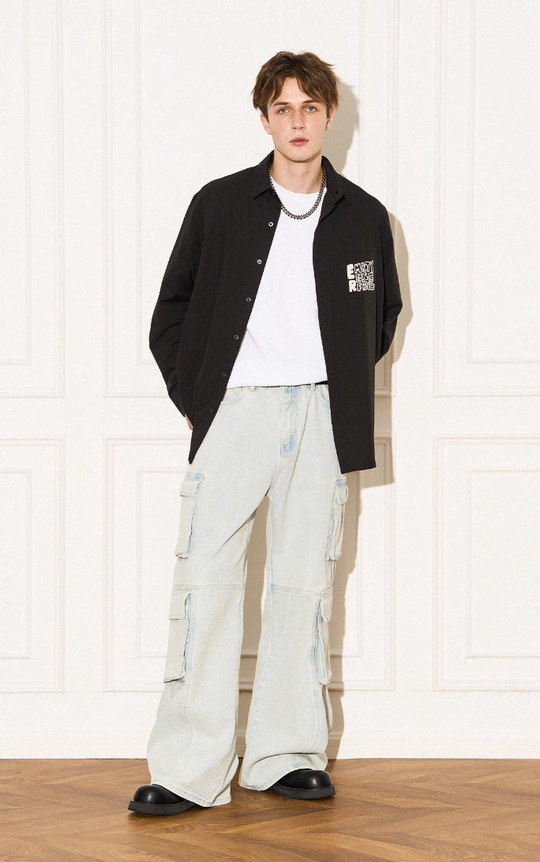 EMPTY REFERENCE Printed Font Long Sleeve Shirt