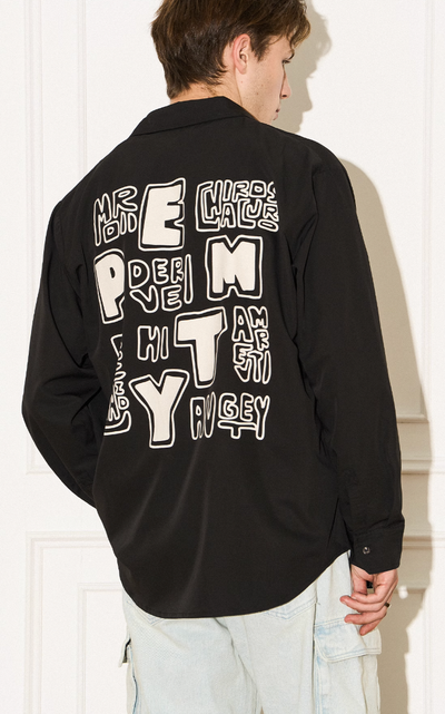 EMPTY REFERENCE Printed Font Long Sleeve Shirt