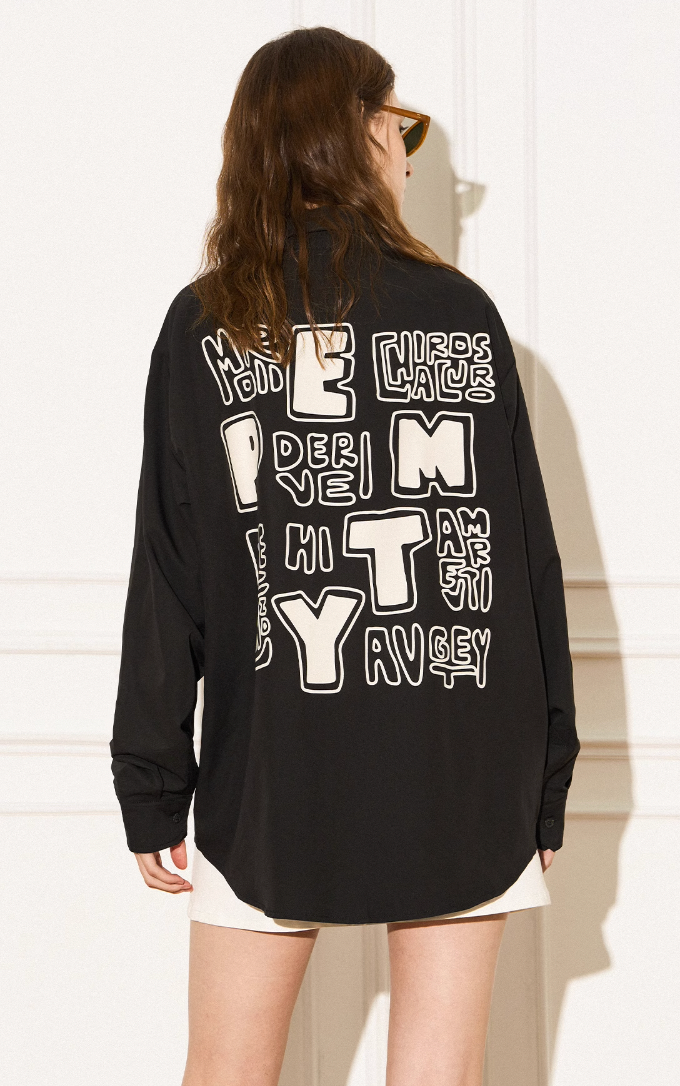 EMPTY REFERENCE Printed Font Long Sleeve Shirt