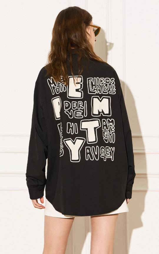 EMPTY REFERENCE Printed Font Long Sleeve Shirt