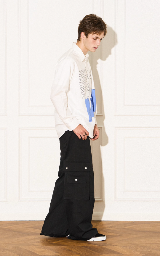 EMPTY REFERENCE Smoking Figure Portrait Long Sleeve Shirt