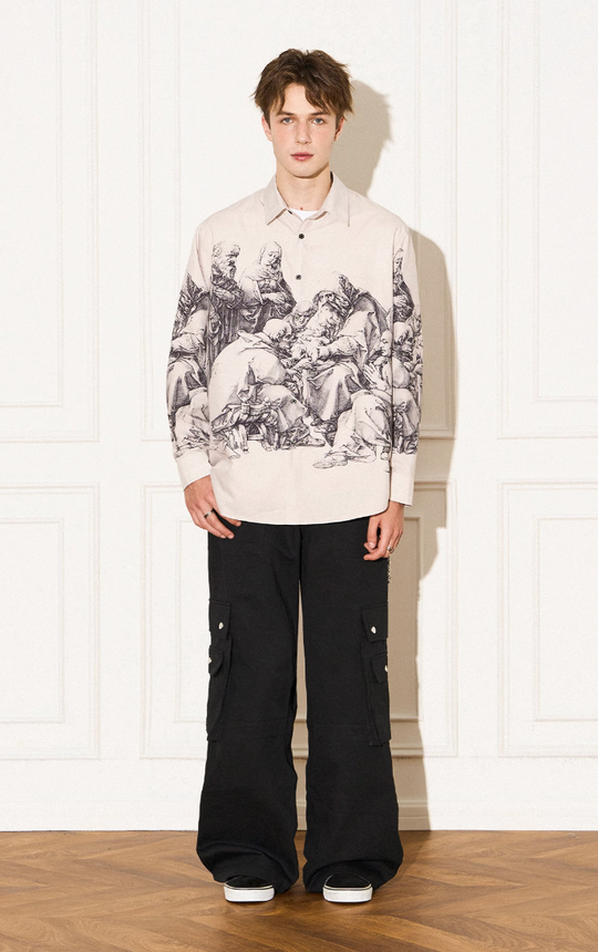 EMPTY REFERENCE Saint Son Print Long Sleeve Shirt