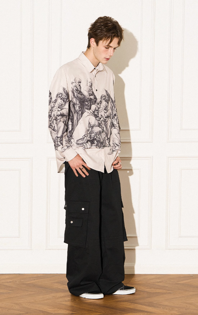 EMPTY REFERENCE Saint Son Print Long Sleeve Shirt