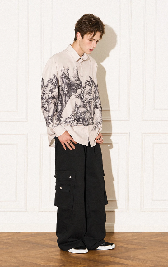 EMPTY REFERENCE Saint Son Print Long Sleeve Shirt