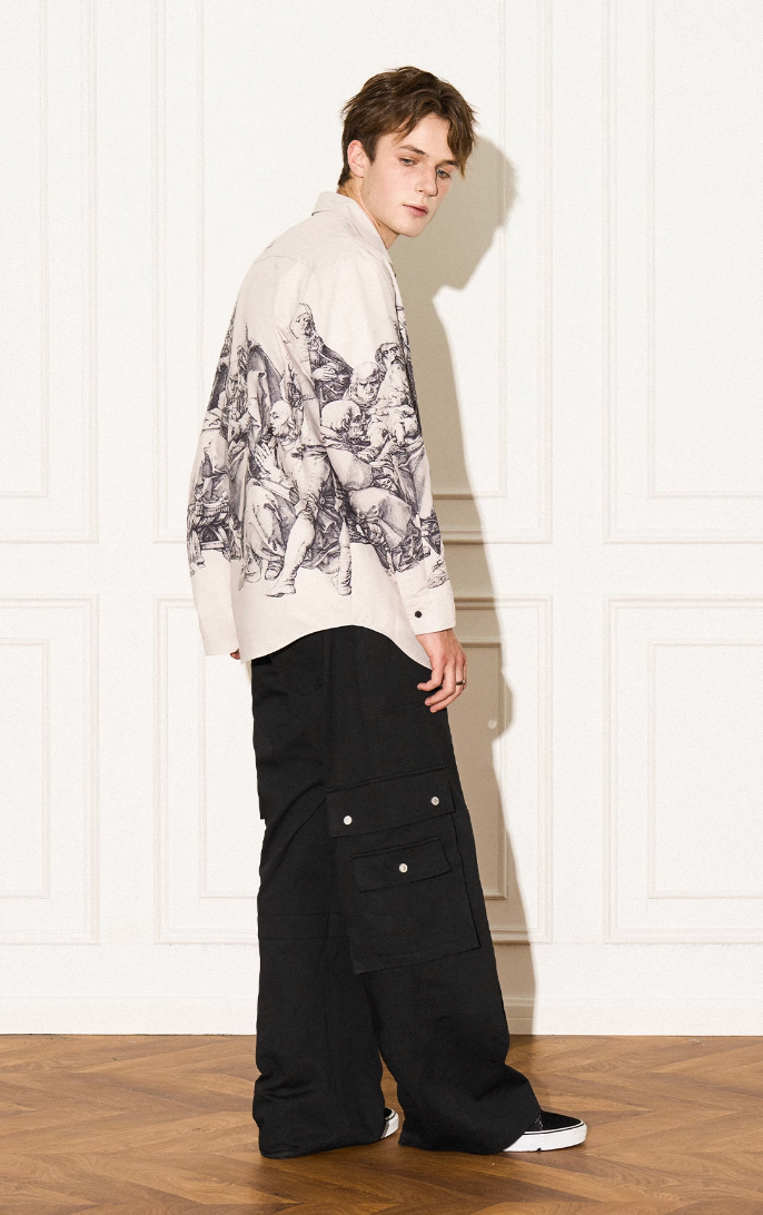 EMPTY REFERENCE Saint Son Print Long Sleeve Shirt