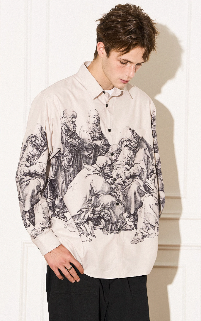 EMPTY REFERENCE Saint Son Print Long Sleeve Shirt