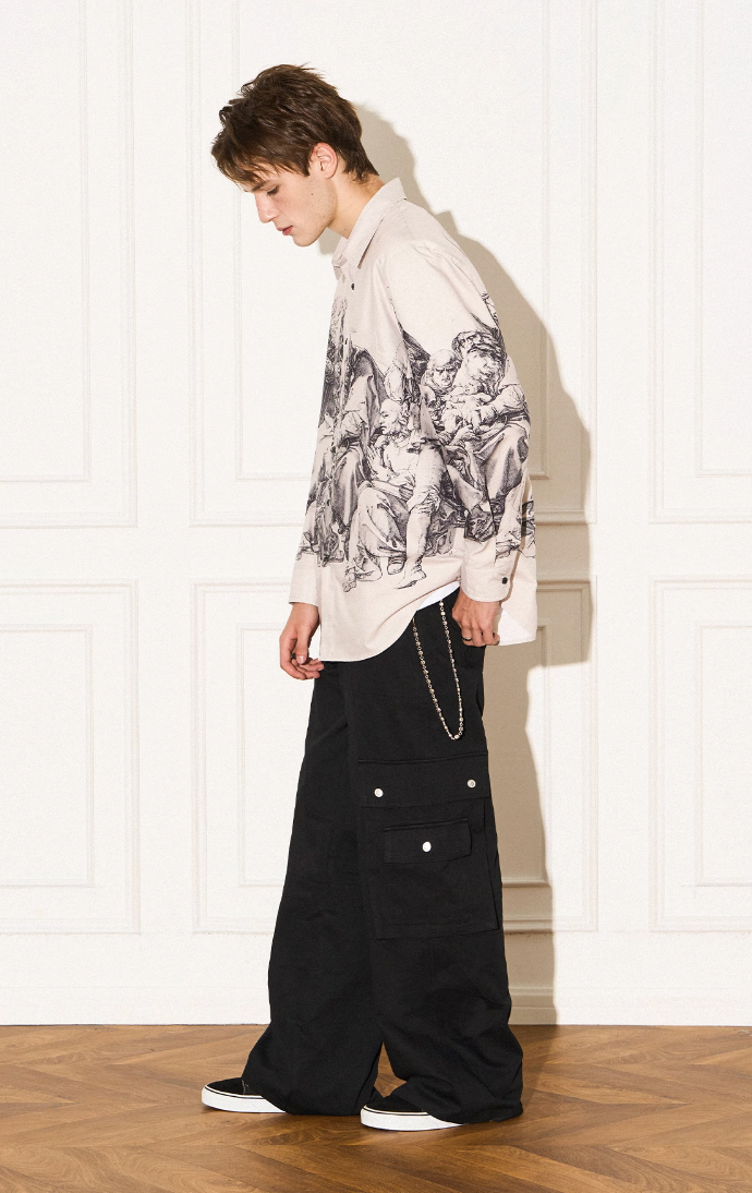 EMPTY REFERENCE Saint Son Print Long Sleeve Shirt