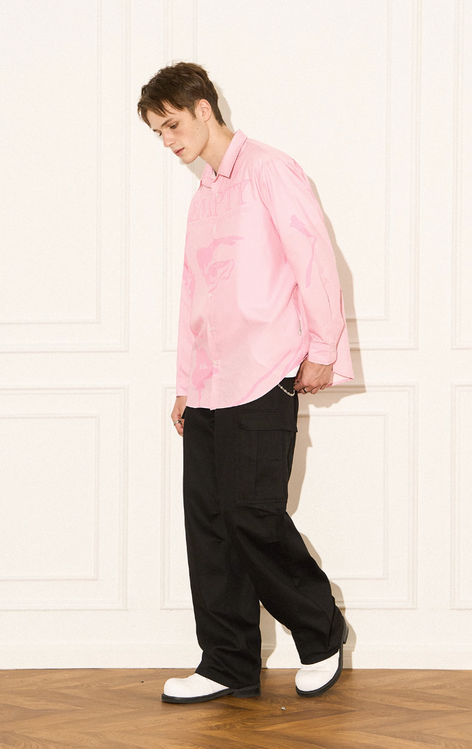 EMPTY REFERENCE Pink Portrait Long Sleeve Shirt