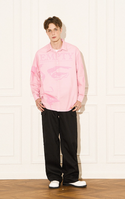 EMPTY REFERENCE Pink Portrait Long Sleeve Shirt