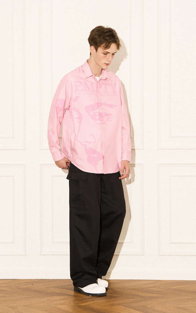 EMPTY REFERENCE Pink Portrait Long Sleeve Shirt
