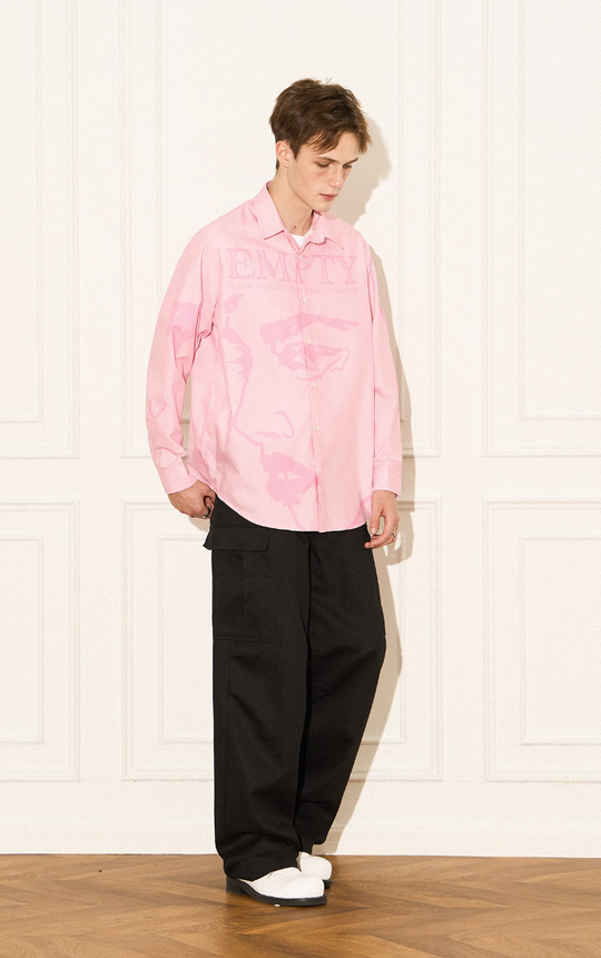 EMPTY REFERENCE Pink Portrait Long Sleeve Shirt