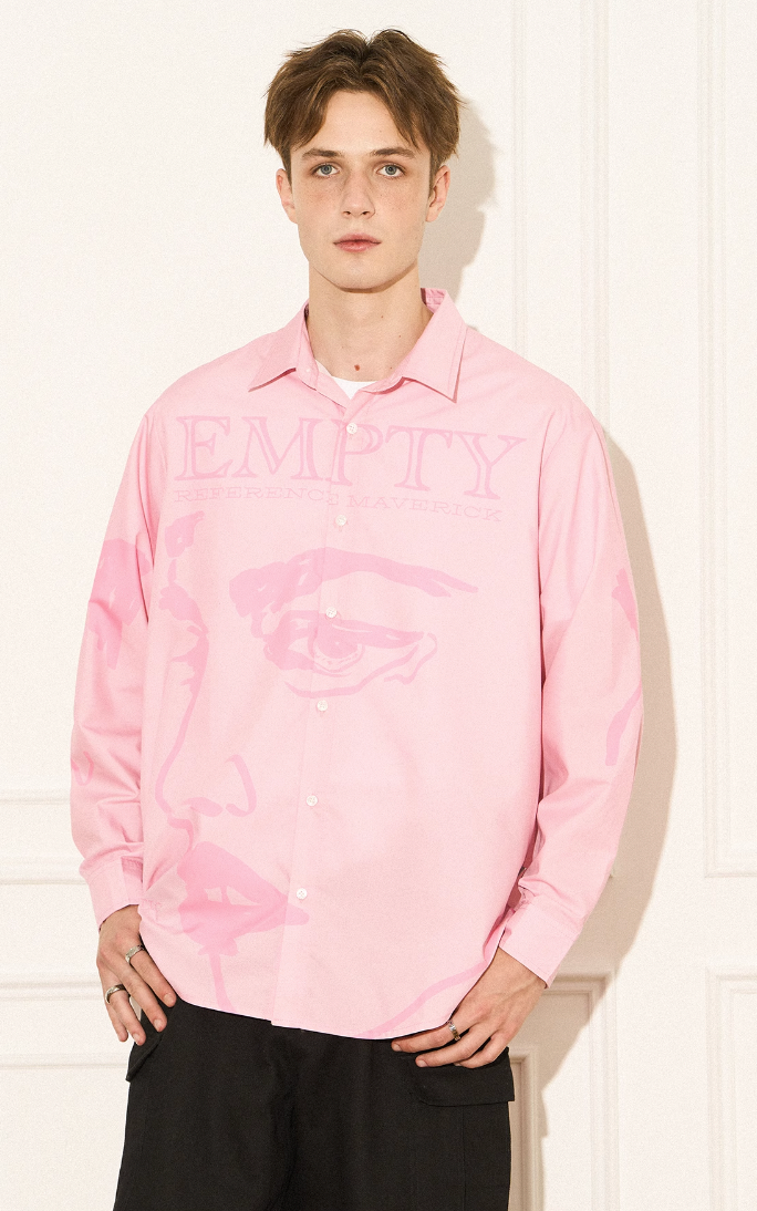 EMPTY REFERENCE Pink Portrait Long Sleeve Shirt
