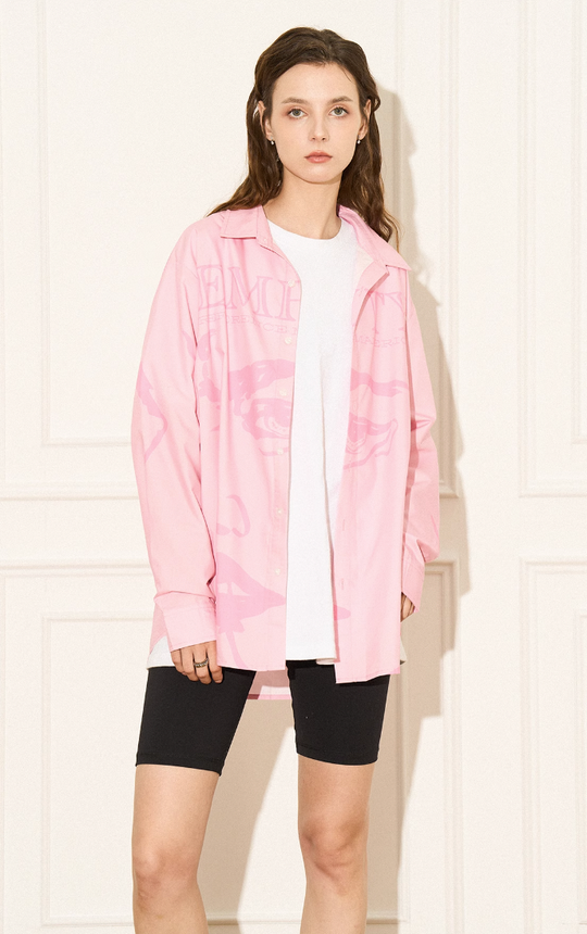 EMPTY REFERENCE Pink Portrait Long Sleeve Shirt