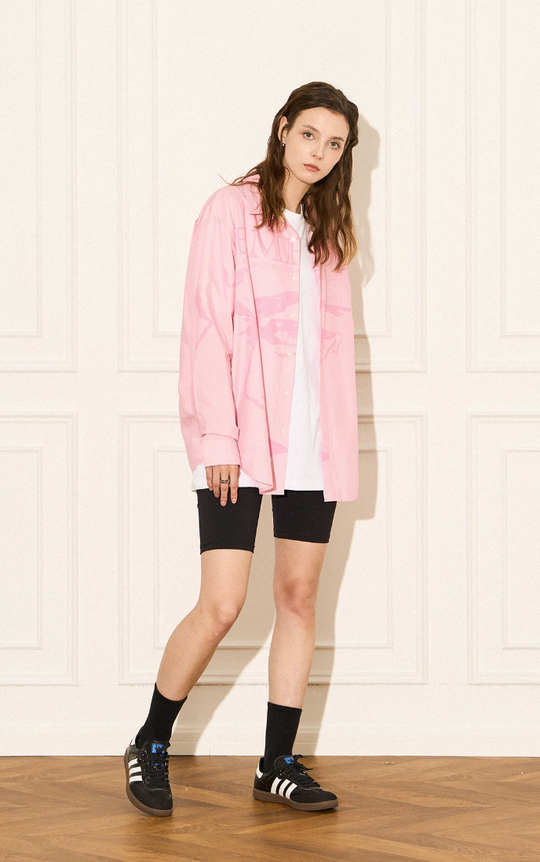 EMPTY REFERENCE Pink Portrait Long Sleeve Shirt
