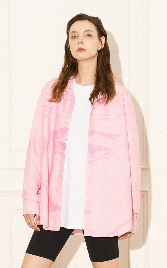 EMPTY REFERENCE Pink Portrait Long Sleeve Shirt