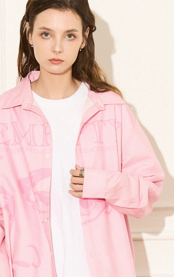 EMPTY REFERENCE Pink Portrait Long Sleeve Shirt